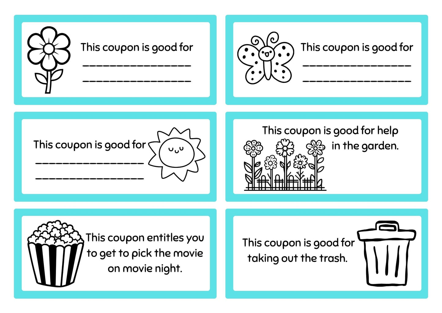 Coupon Book for Mom's Digital Download