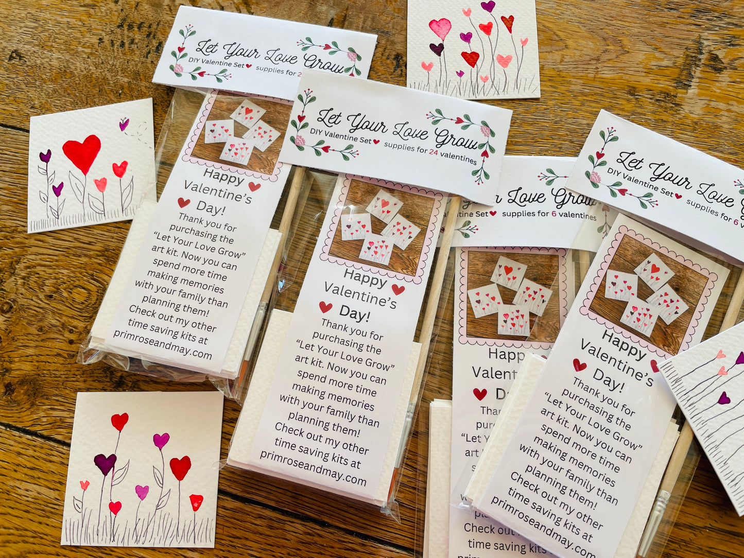 Small (6) DIY Valentine Kit- "Let Your Love Grow"