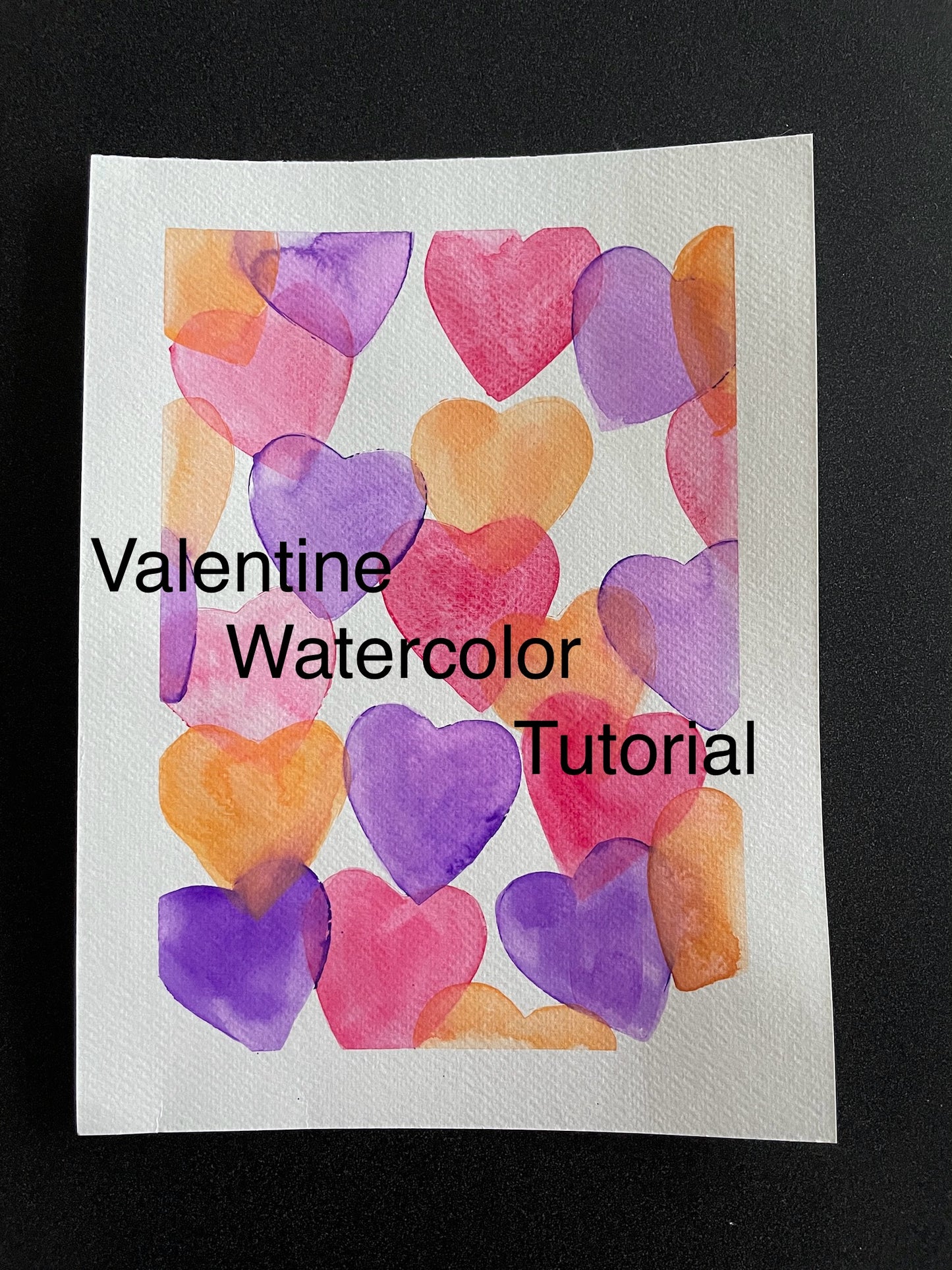 FREE Art Lesson- Valentine Watercolor Hearts- Digital Download (NO physical product)
