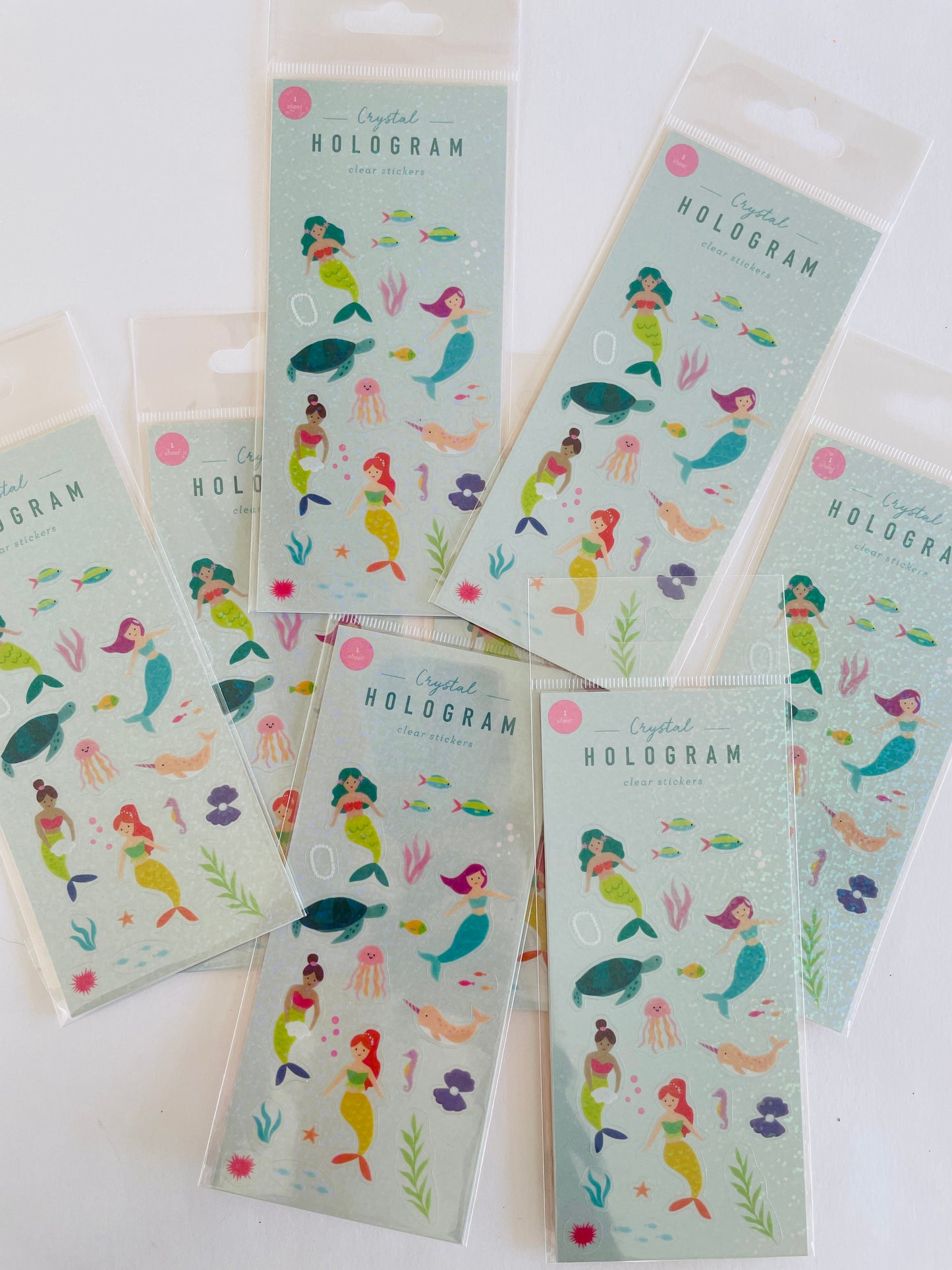 ✨ Crystal Hologram Mermaid & Sea Life Stickers – Shine Like the Ocean! ✨