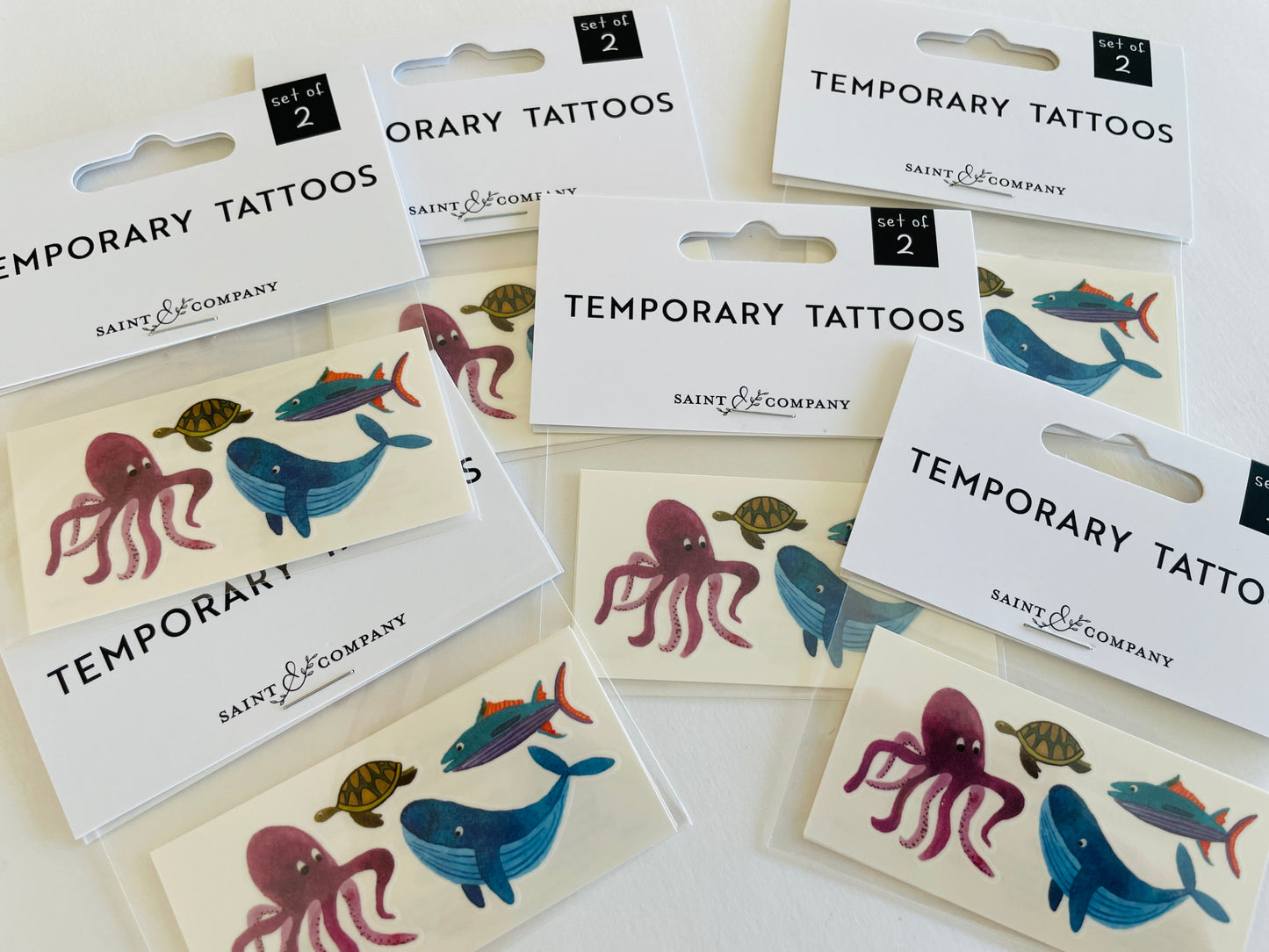 🐙Sea Life Temporary Tattoos from Saint & Company – Dive into Adventure! 🐠