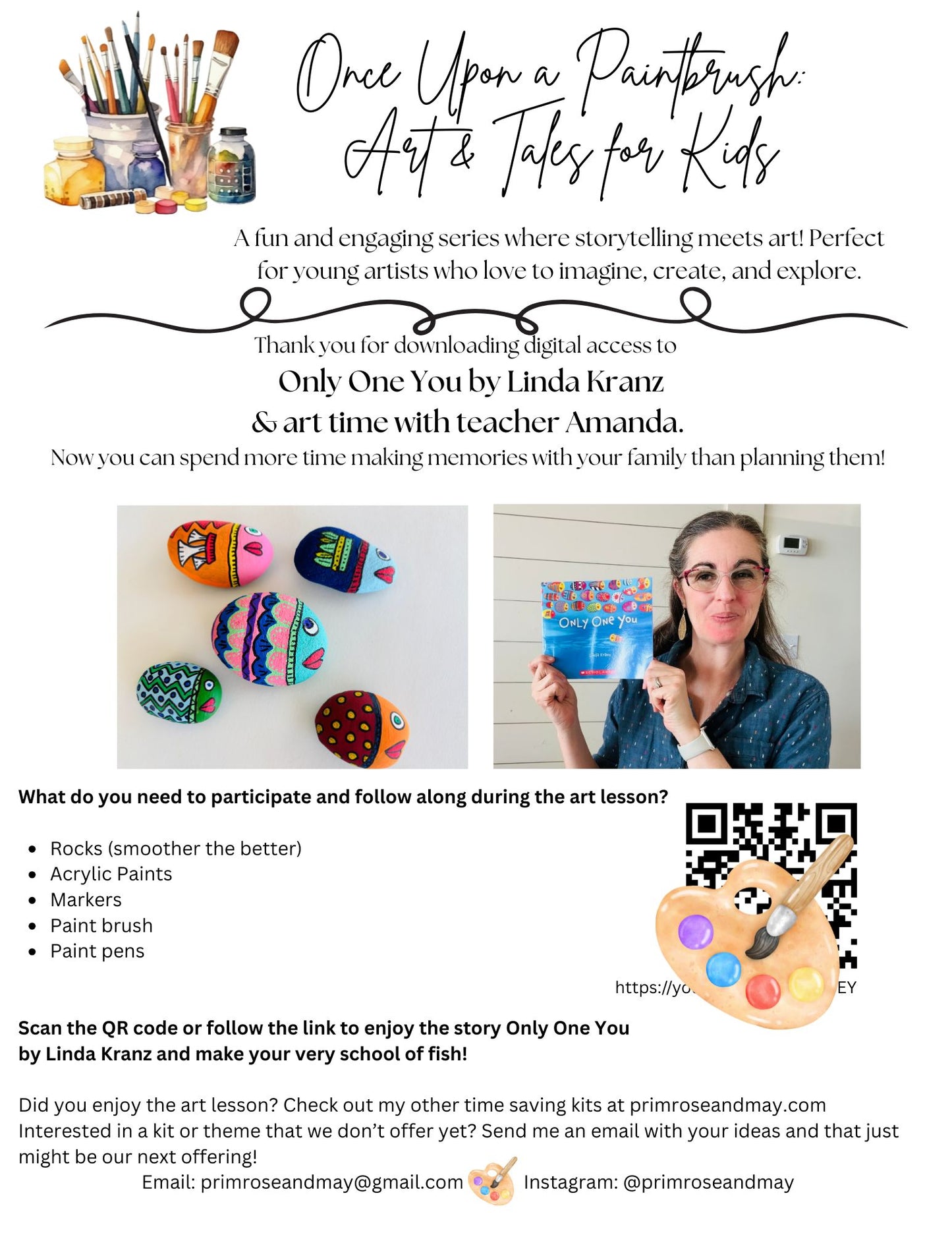 Only One You Art and Story time Digital Download