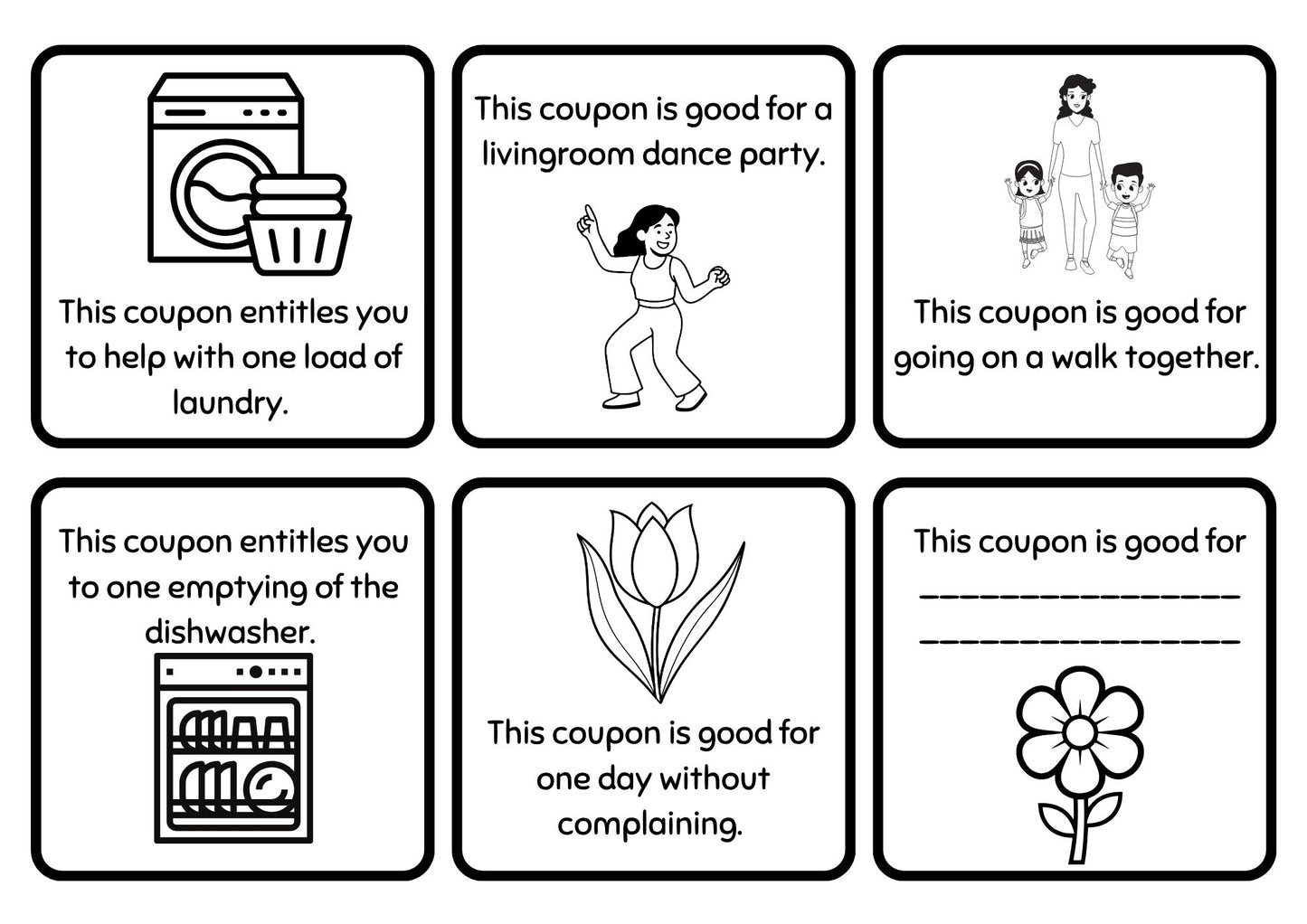 Floral Coupon Book for Mother's Day- Digital Download