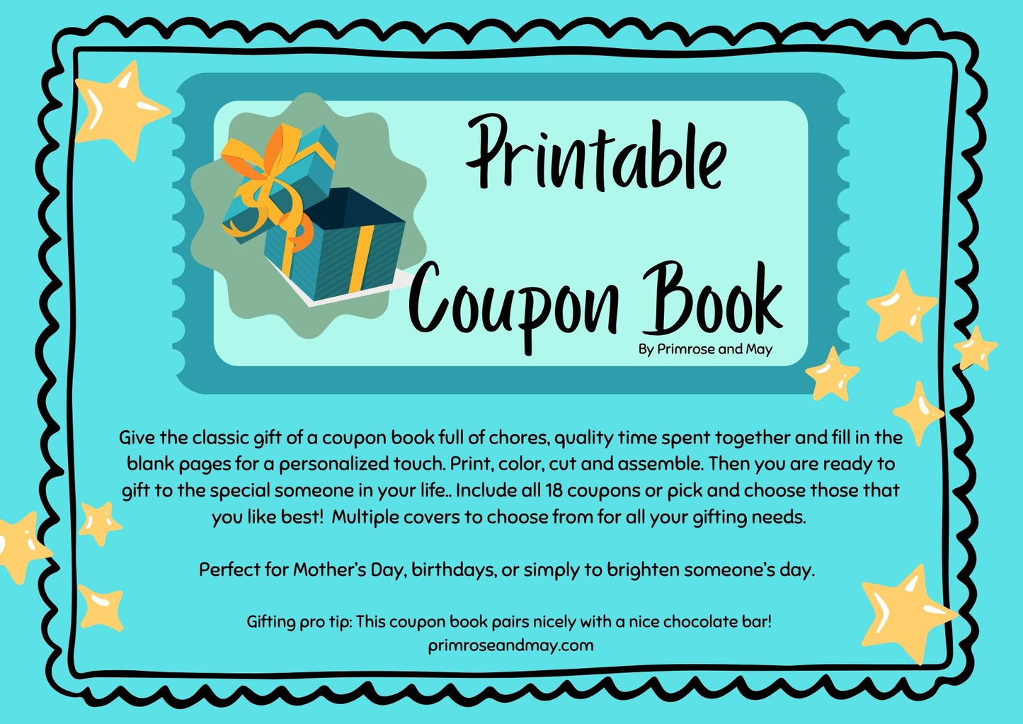 Coupon Book for Mom's Digital Download