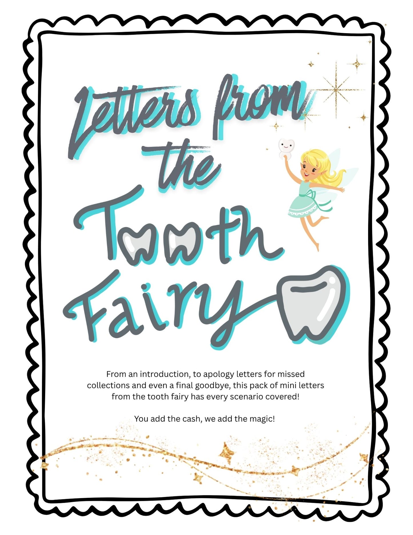 Letters from the Tooth Fairy! Digital Download including apology notes for missed collections.