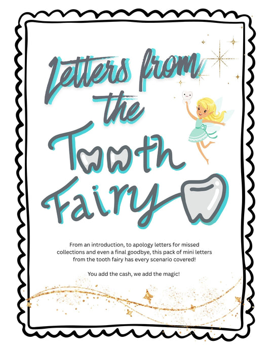 Letters from the Tooth Fairy! Digital Download including apology notes for missed collections.