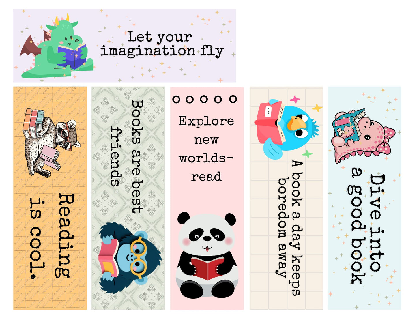 24 Animal bookmarks PDF Printables- perfect for Valentines, Classrooms and school libraries