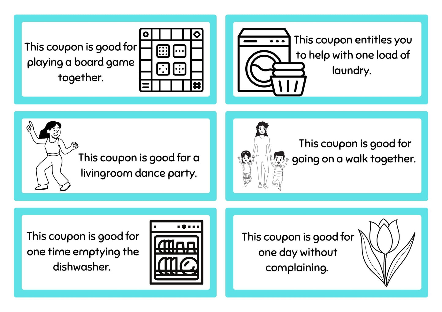 Coupon Book for Mom's Digital Download
