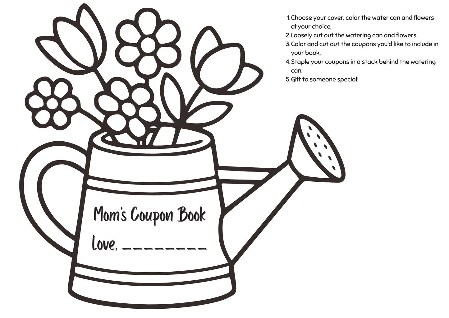 Floral Coupon Book for Mother's Day- Digital Download