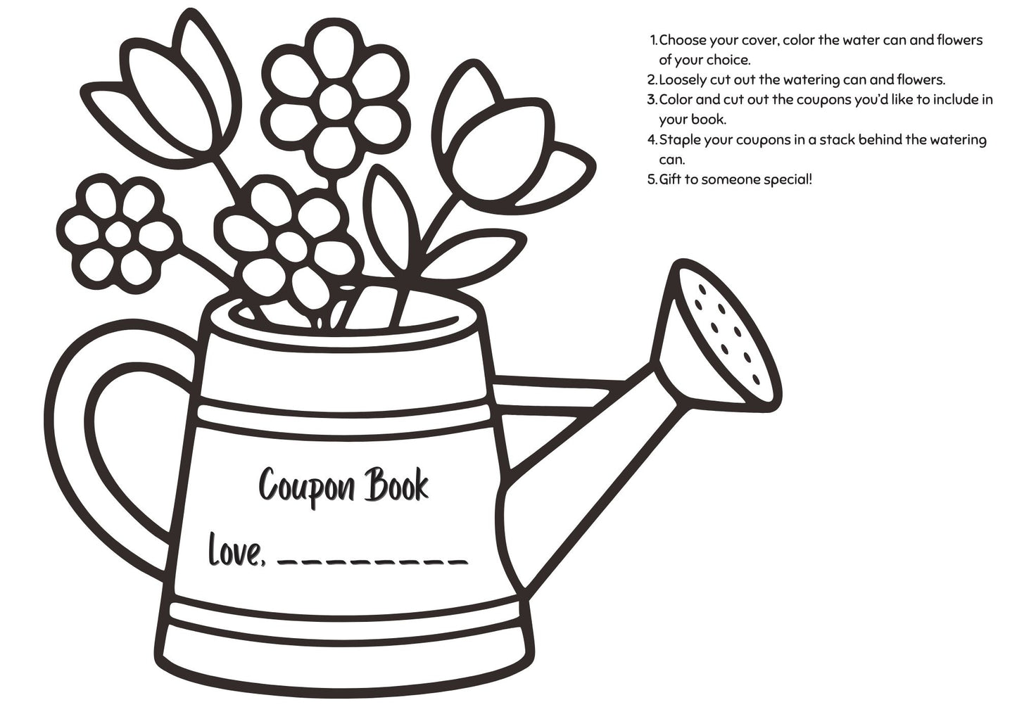 Floral Coupon Book for Mother's Day- Digital Download