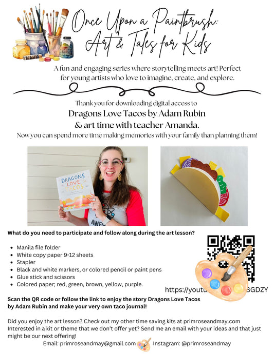 Dragons Love Tacos and Taco Notebook Art Lesson
