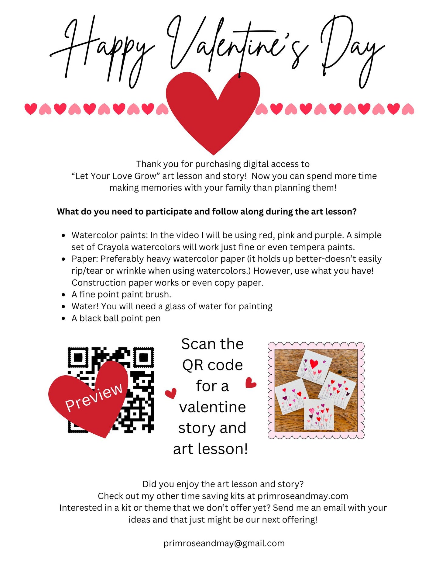 Valentine’s Day Digital Download: Story and Instructional Video to make Valentine’s Day Cards- (NO physical product!)