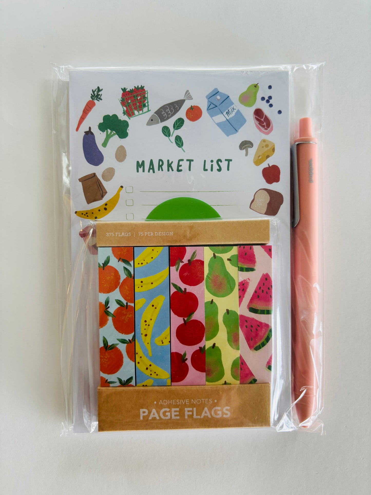 Berry Organized: Grocery List Pad with Fruit Flags & Pen