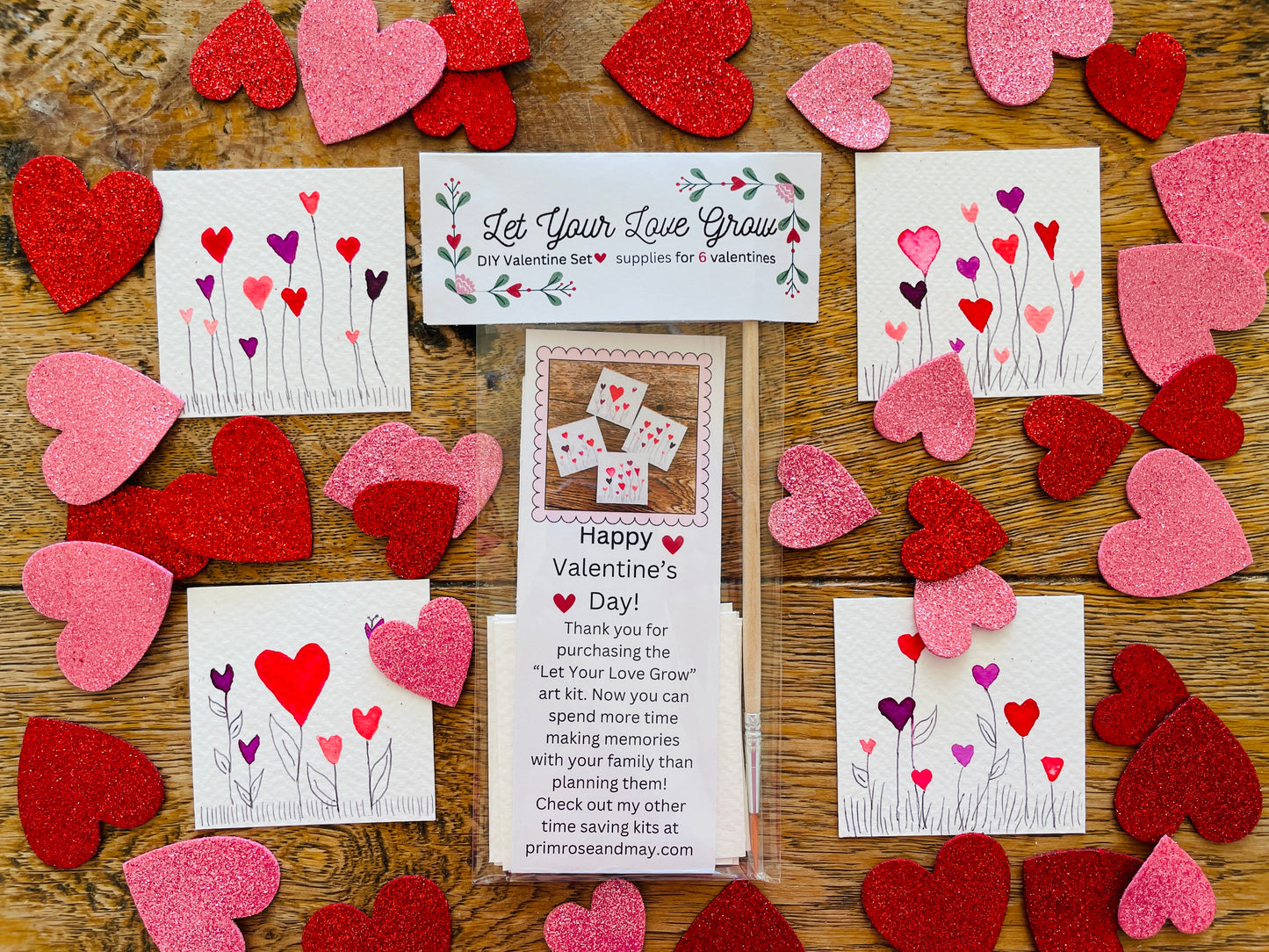 Small (6) DIY Valentine Kit- "Let Your Love Grow"