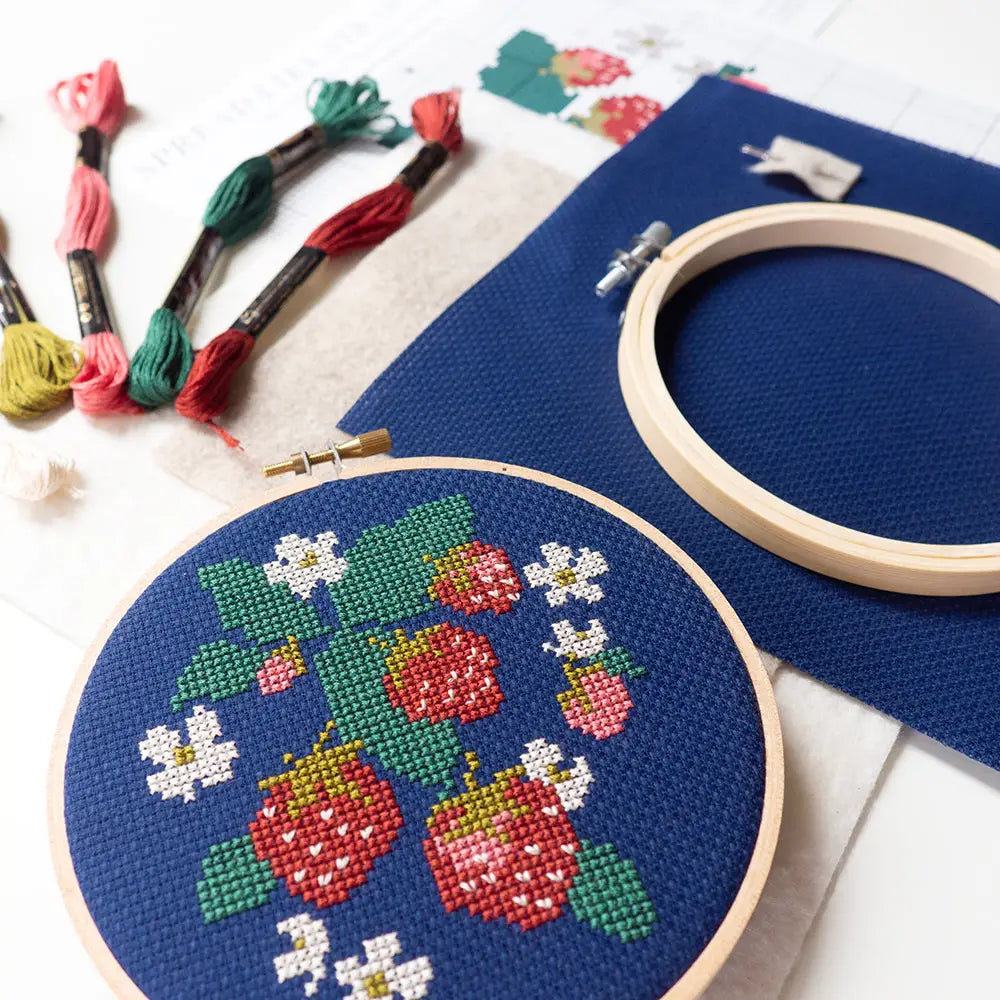 Spread Like Strawberries Cross Stitch Kit for beginners