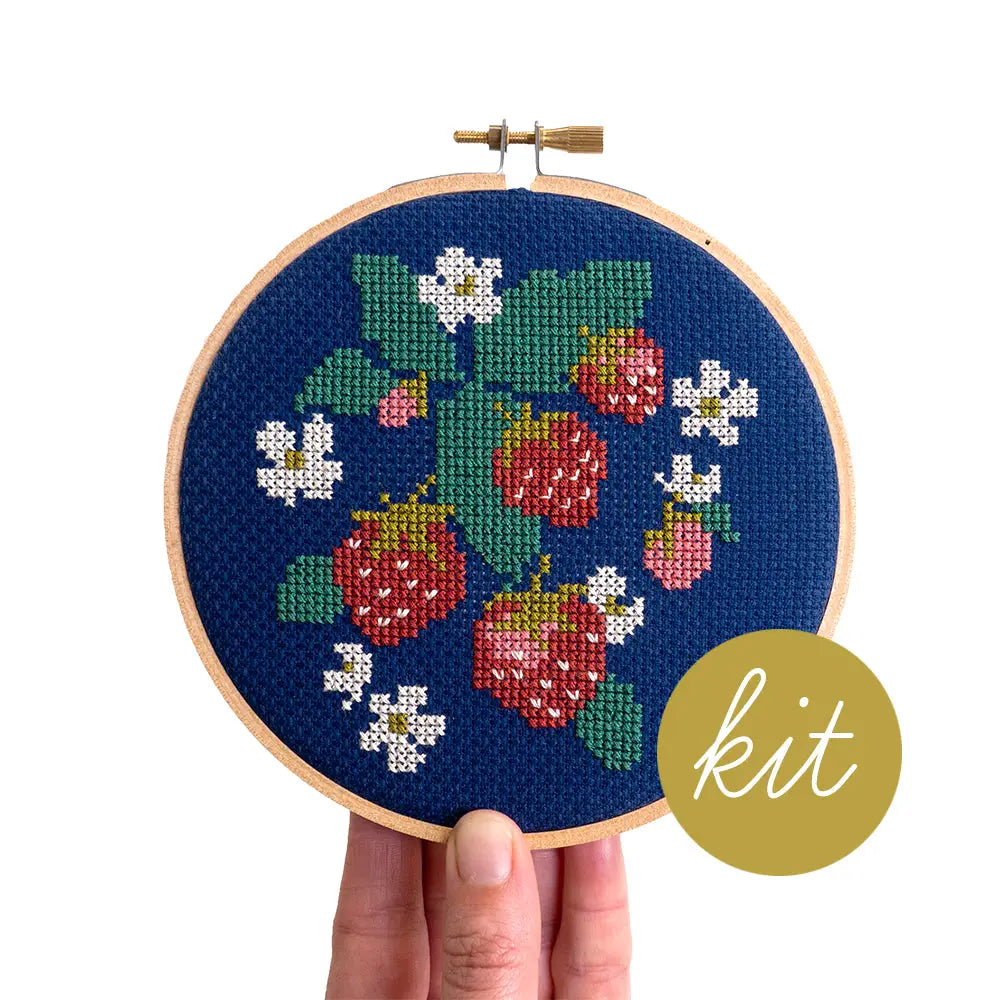 Spread Like Strawberries Cross Stitch Kit for beginners