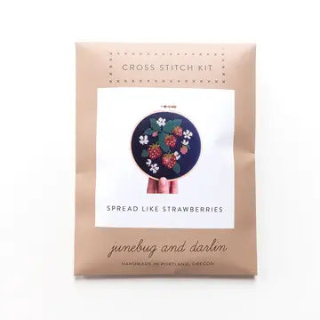 Spread Like Strawberries Cross Stitch Kit for beginners